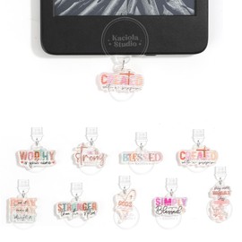 KACIOLA STUDIO 9 PCS Charms for Kindle, Bible Theme Dust Plug Charm Type C for E-Reader, Compatible with TypeC/USB C Charging Ports Design for Kindle/Phone (Bible)