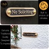No Soliciting Brass Door Sign. Traditional Style Home Décor Wall
