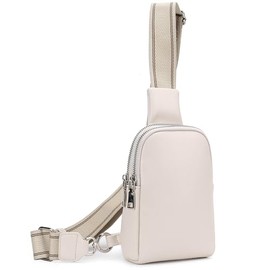 Peicees Small Leather Crossbody Bags for Women Fanny Packs Travel Sling Bag Cross Body Bag Womens Shoulder Phone Purse, off-white, off-white, small, Sling Bag