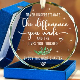 Farewell Gifts for Coworkers 2024 – Crystal Glass Farewell Ornament for Christmas Tree – Going Away, Leaving Gifts for Coworkers Women Men – Perfect New Job and Goodbye Gifts