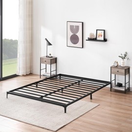 Amyove Full Metal Bed Frame, 6 Inch Low Full Size Platform Bed Frames, Heavy Duty Full Bed Mattress Foundation, No Box Spring Needed, Easy Assembly, Noise-Free & Strong Bearing Capacity, Black