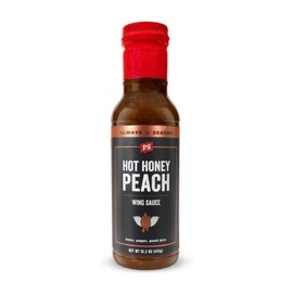 PS Seasoning Hot Honey Peach Wing Sauce - Hot Wing Sauce with Peach, Honey, Peppers - All Purpose Peach Hot Sauce for Chicken, Pulled Pork, Ribs and more