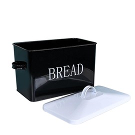 SOTECH Metal Bread Box For Kitchen Countertop,black bread box for kitchen countertop for Homemade Bread Farmhouse Style Bread Bin-Kitchen Food Bread Storage Container