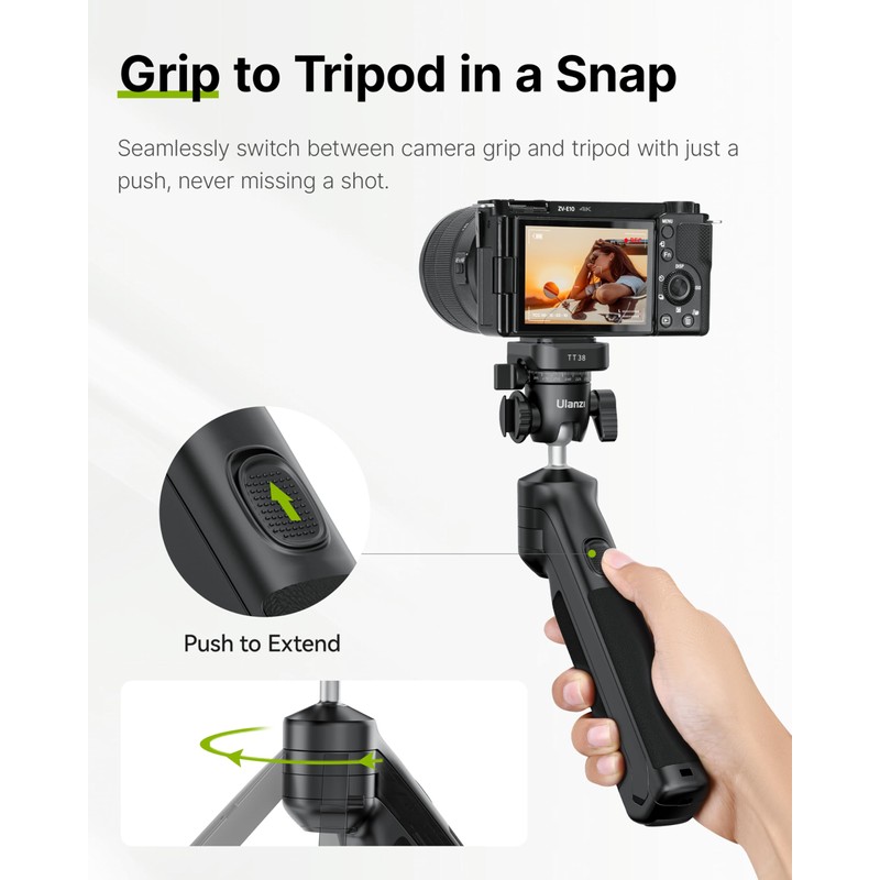 ULANZI TT38 Mini Tripod for Camera, One-Click Open Tabletop Camera