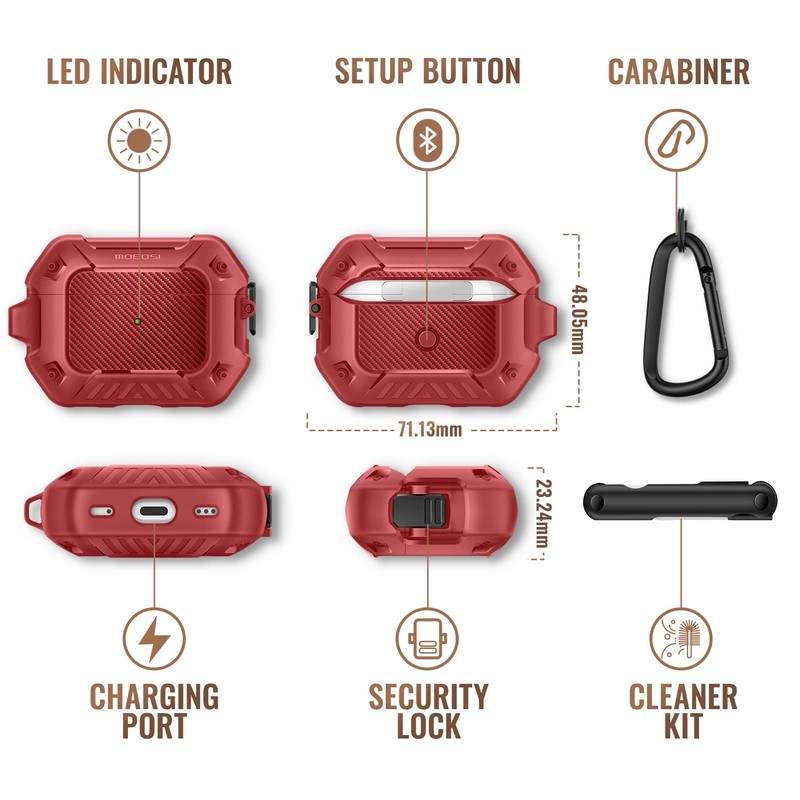 MOBOSI for AirPod Pro Case with Cleaner Kit, Compatible with