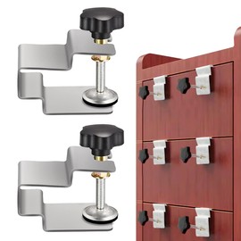 Pack of 2 C Clamp, Drawer Clamps, Stainless Steel Auxiliary Mounting Clip for Drawers, C Clamps Carrier Clamp for Installation Cabinet Furniture, Repair Drawer Handles Front for DIY Woodworking