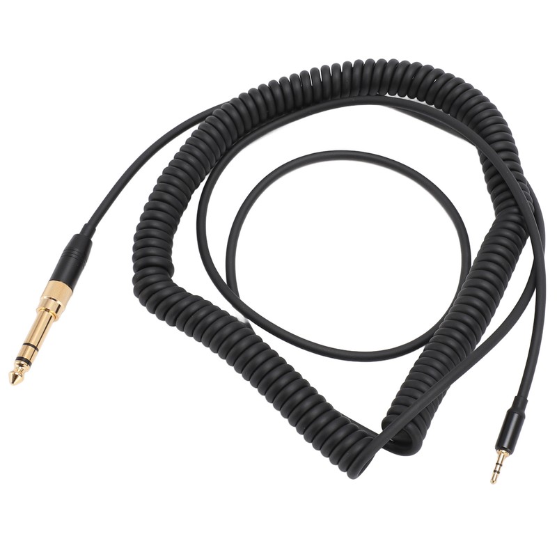 Coiled Headphone Cable Gold Plated Connector Replacement Headset Sound Cord