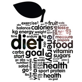 DesignToRefine Vinyl Wall Decal Diet Home Gym Healthy Lifestyle Nutrition Sports Stickers Mural Large Decor (ig6278) Black