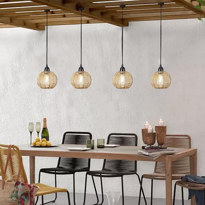 Battery Operated Hanging Pendant Lantern Lights, Outdoor Chandelier Light with