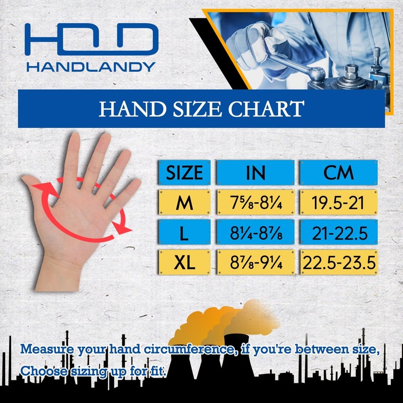 HLDD HANDLANDY Work Gloves Men - 3 Fingerless Work Gloves