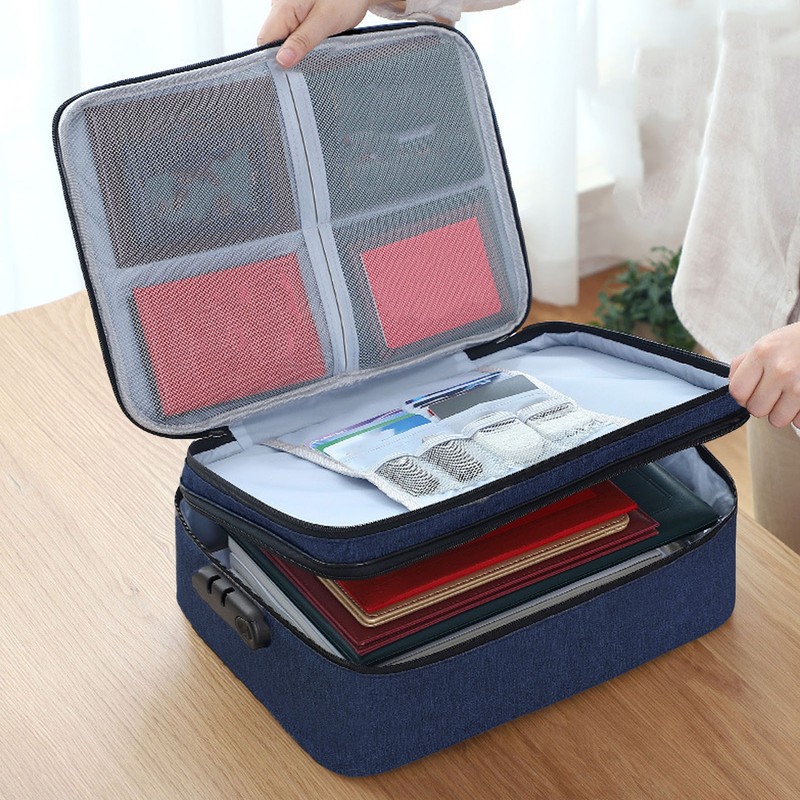 Certificate Storage Bag Oxford Document Bag Multi Layer Storage Pouch
