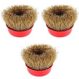 Wire Cup Brush 3 Pack 65mm Rust Removal Rotary Brass Steel Wire Brush for Drill Brass Plated Steel Crimping Wire M14 Angle Grinder Removes Rust