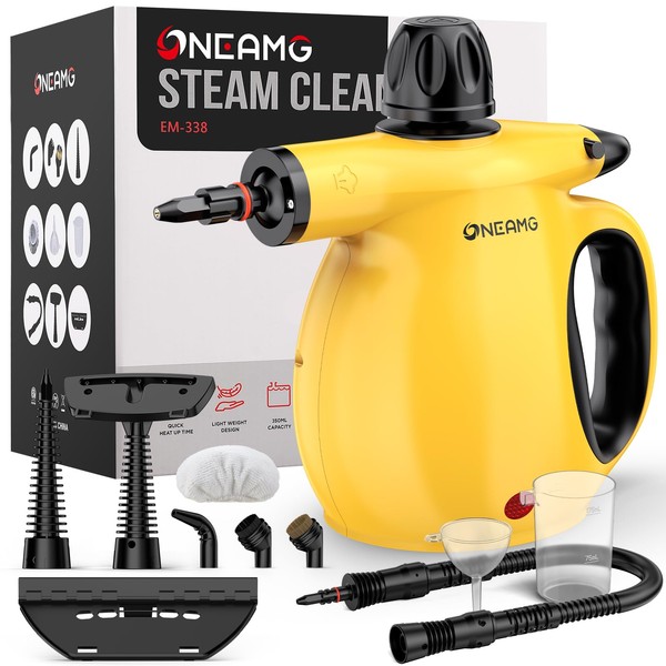 OneAmg Pressurized Handheld Steam Cleaner -1050W Powerful Steamer for Grout,