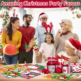 36PCS Christmas Stickers for Kids Christmas Party Favors for Kids Goodie Bag Filler Make Your Own Christmas Sticker Santa Snowman Reindeer Make a Face Stickers Christmas Crafts Supplies Christmas Gift