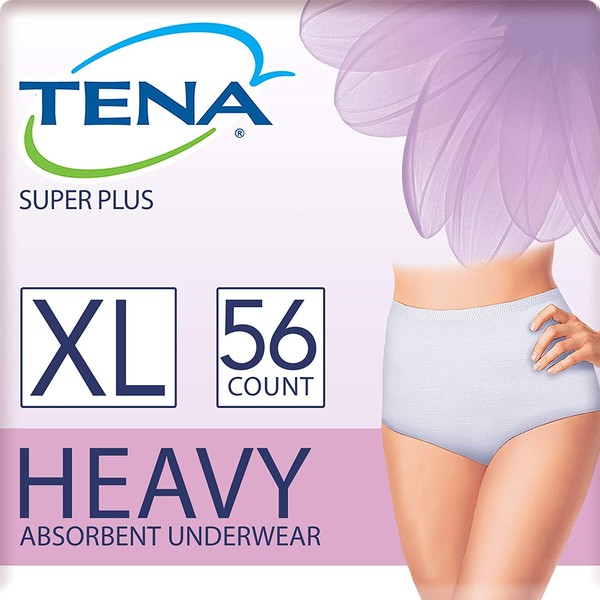 Tena Incontinence Underwear for Women, Super Plus Absorbency, Extra Large, 56 Count