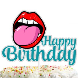 Decoración para tartas de 1980 con banda de rock para niños y niñas, con texto en inglés "Happy Birthday" de los años 90, decoración de fiesta temática retro, suministros de decoración de pasteles con purpurina fresca para animar a cumpleaños