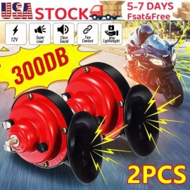 2PC 12V 300DB Super Loud Train Air Horn Waterproof Motorcycle Car Truck SUV Boat