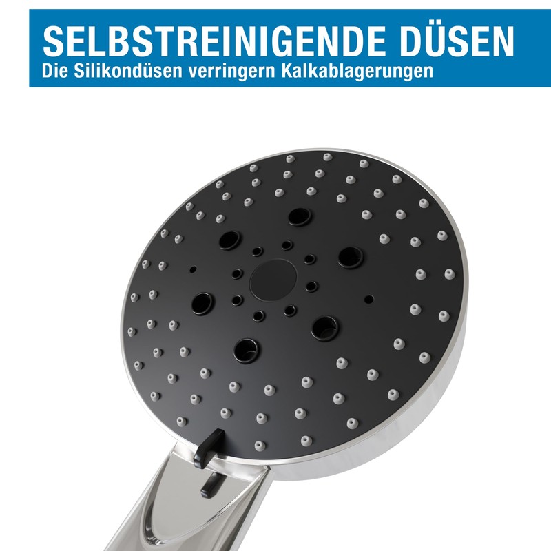 ATHLON TOOLS Shower Head Water-Saving – 5 Jet Types Shower