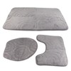 3 PCS Bathroom Mat Set Stone Embossed Toilet Lid Cover