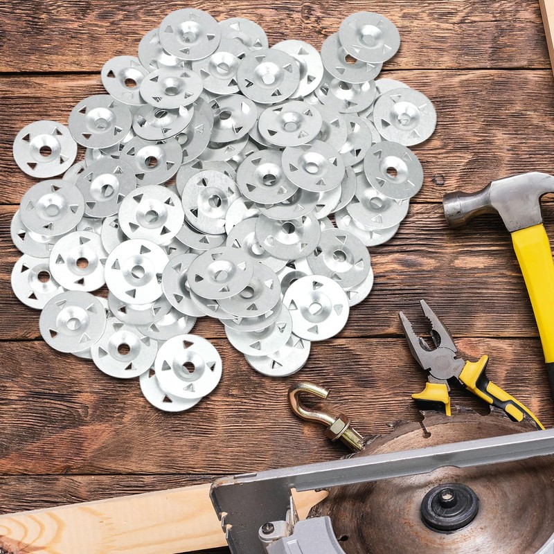 QWORK Foam Board Fasteners Washers, 300 PCS 1-1/8" Steel Washers
