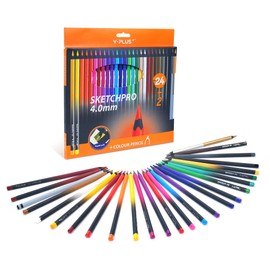 Sketchpro Colouring Pencils for Adults and Children, 24 + 2 Fret Pencils Set, 4.0 mm Colouring Pencils