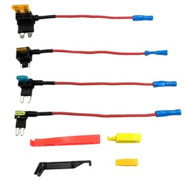 12 Set Add a Fuse Tap for Circuit, 4 Types Add-a-Circuit Fuse Tap, ATO ATC ATM APM Fuse Holder with Fuse Puller Insert Tool for Cars Trucks Boats