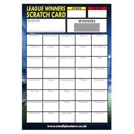 Totally Bonkers - Football Fundraising Scratch Cards - 40 SQUARE - A6 (148x105mm) -10 Pack - TB0002 - Blind Card