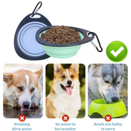 Collapsible Dog Bowls,Travel Dog Bowls Portable Bowl Small Collapsible Water Bowl for Pet Cats（2 Pack