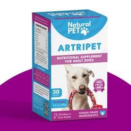 Artripet Joint Support Supplement with Natural Ingredients - Chondroitin, Glucosamine, Hydrolyzed Collagen - Chicken Flavor for Dog Bone and Wellness Enhancement