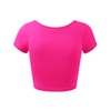 Women Cotton Scoop Neck Crop Tops Short Sleeve Basic Casual
