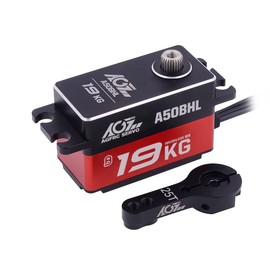 AGFRC 19KG Low-Profile Programmable-Digital-Servo - 0.073Sec High Speed Full Metal Gear Brushless Servo with 25T Metal Servo Horn for 1/10 RC Models, Control Angle 180° (A50BHL)