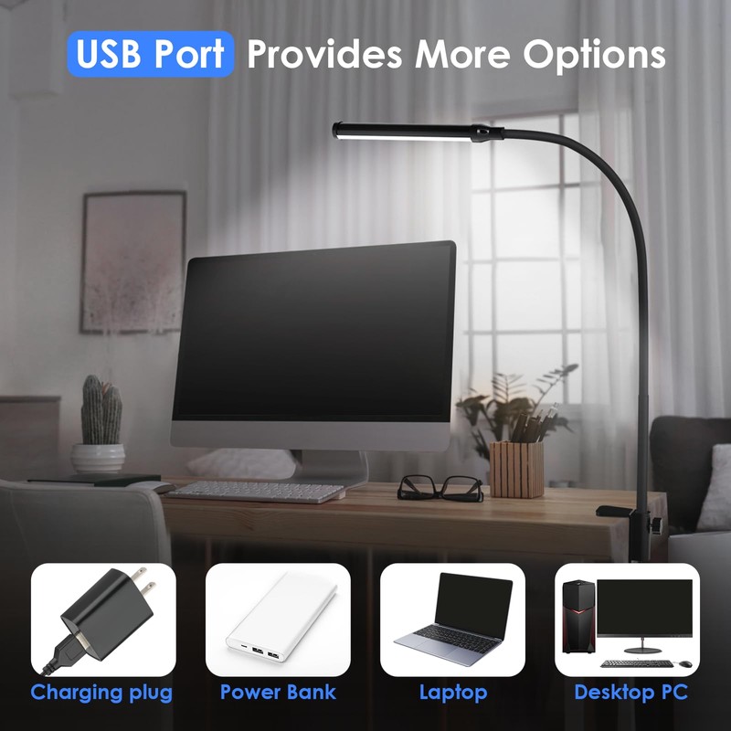 ShineTech LED Desk lamp with Clamp, 5000K Daylight White 11