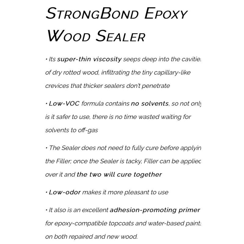 Restore-Rite StrongBond Epoxy Wood Sealer. 1.5 Quart Kit, Parts A