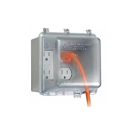 TayMac MM7440C 4.75-in. Deep Outdoor Box, UFAST 55-in-1, Rated NEMA 3R 2-Gang Weatherproof in-Use Electrical Outlet Cover for Home Improvement, Clear