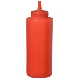 Winco 6-Piece Squeeze Bottles, 12-Ounce, Red