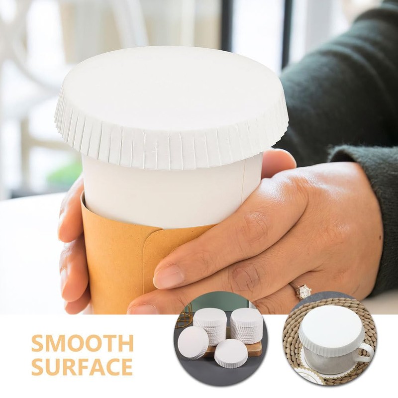 Ipetboom 100pcs Disposable Paper Cup Lids Cup Covers Hot Cup