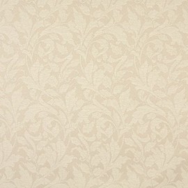 Ivory Floral Leaf Outdoor Indoor Marine Scotchgarded Fabric by The Yard - SKU: Lily Ivory