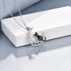 POPLYKE Cat Necklace Sterling Silver Black/White Heart/Moonstone/Crystal Irish Jewellery Gifts