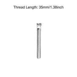 TA-VIGOR 5Pcs M8 x 35mm Fully Threaded Rod, 304 Stainless Steel Studding Rod Bar, Right Hand Threads Rods for Anchor Bolts, Clamps, Hangers and U-Bolts