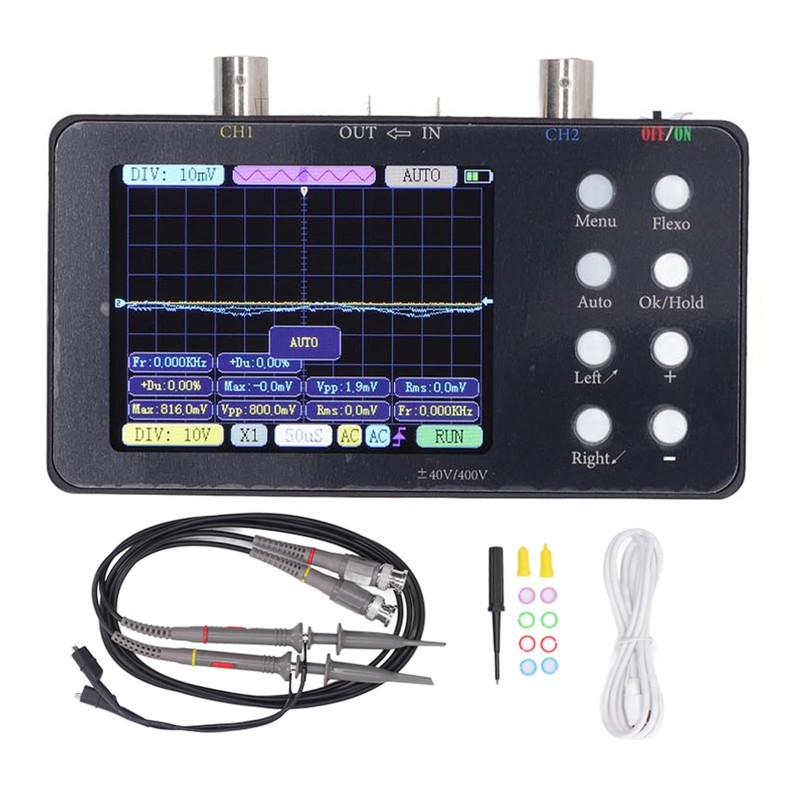 Digital Oscilloscope, Portable 2 Channel Signal Generator, 2 MHz Bandwidth