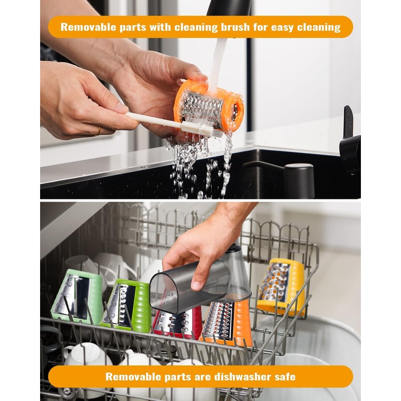 Electric Cheese Grater Salad Shooter,5-In-1 Electric Slicer For Home Kitchen,One-Touch