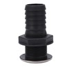 1 1/2in Through Hull Drain Straight Black with Stainless Steel