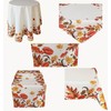 texpot Tablecloth 130 cm Round Autumn Leaves Cream White Beige