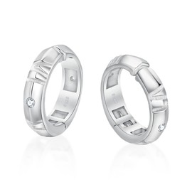 KRKC & CO Men's Fake Earrings, 925 Silver, Ear Cuff, 0.6 inches (15 mm), Black, Hoop Earrings, Non-Hole Earrings, Binaural/Single Ear, Black, Roman Numerals, Simple, Hypoallergenic Metal, Popular,