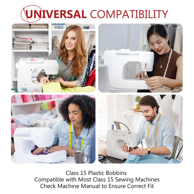 12 Pcs Sewing Machine Bobbins - Premium Class 15 Bobbin