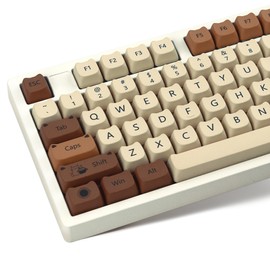 XVX Cute Cat Keycaps, Thick PBT Keycap Mao Profile, 141 Keys Keyboard Keycaps, Dye-Sublimation Keycap Set Compatible with 60% 75% 96% 100% Cherry Gateron MX Switches Mechanical Gaming Keyboard