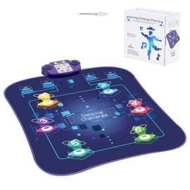 Happybuy Dance Mat, 6-Button Rhythm Step Play Mat, Electronic Pad with Wireless Bluetooth, LED Lights, 5 Game Modes, Adjustable Volume, Built-in Music, Toys Gifts for 3+ Year Old Girls