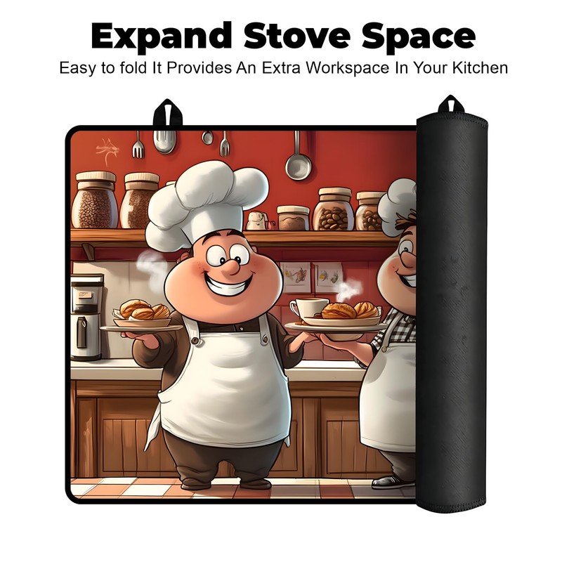 BSFHH Heat-Resistant Glass Stove Top Cover with Anti-Slip Rubber Coating