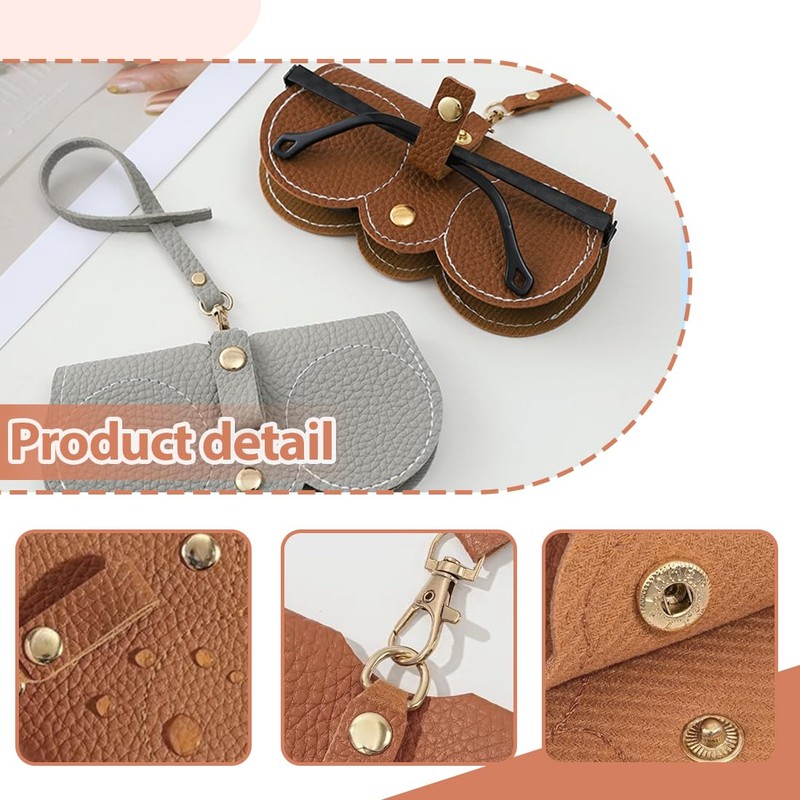 CPJJ 2 Glasses Cases Soft Glasses Case in Brown and