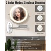 30X/1X Wall Mounted Lighted Makeup Mirror, 8'' Double Sided Rechargeable